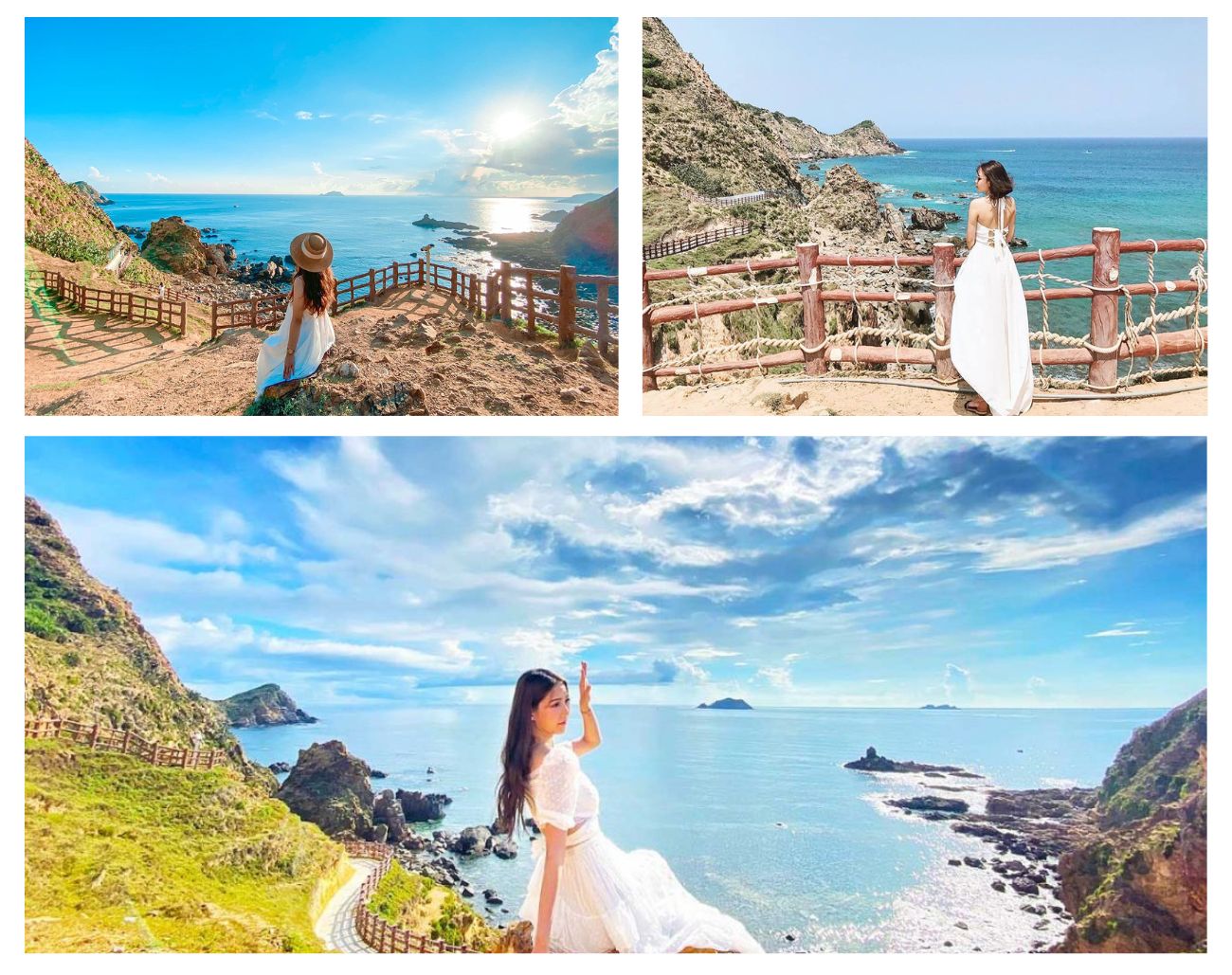 Du khách check-in Eo Gió Quy Nhơn bên cảnh biển xanh và gió biển mát lạnh – trải nghiệm không thể thiếu khi đến thành phố biển.